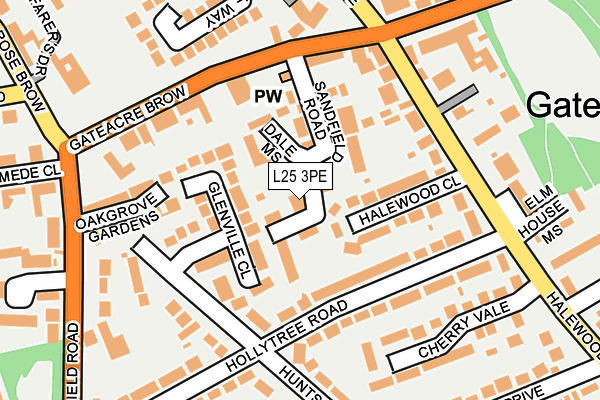 L25 3PE map - OS OpenMap – Local (Ordnance Survey)