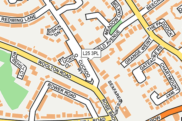 L25 3PL map - OS OpenMap – Local (Ordnance Survey)