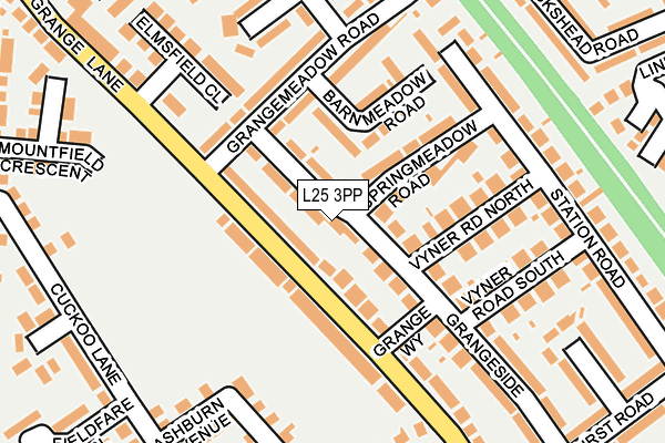 L25 3PP map - OS OpenMap – Local (Ordnance Survey)