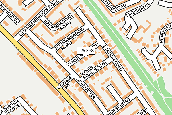 L25 3PS map - OS OpenMap – Local (Ordnance Survey)
