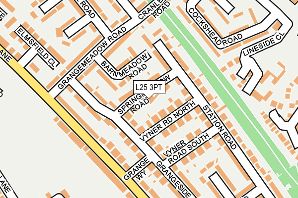 L25 3PT map - OS OpenMap – Local (Ordnance Survey)