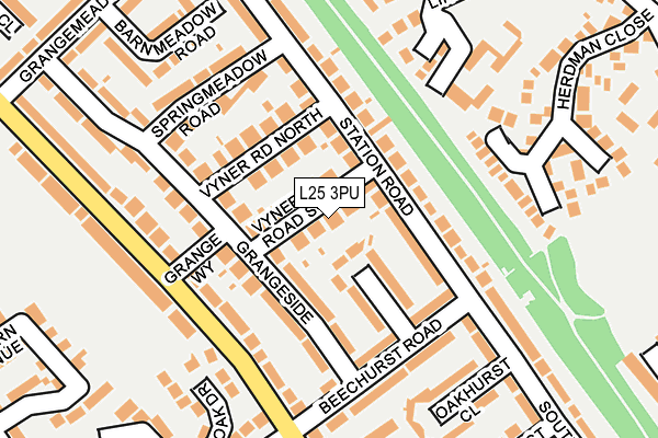 L25 3PU map - OS OpenMap – Local (Ordnance Survey)