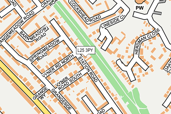 L25 3PY map - OS OpenMap – Local (Ordnance Survey)