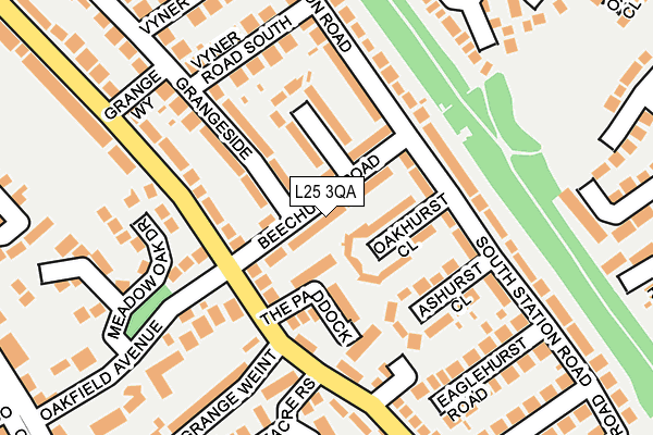 L25 3QA map - OS OpenMap – Local (Ordnance Survey)