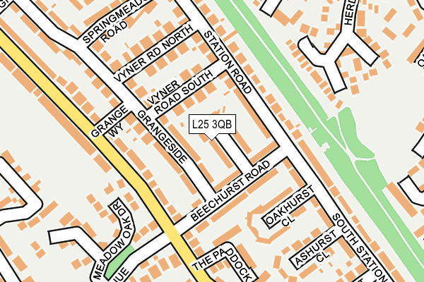 L25 3QB map - OS OpenMap – Local (Ordnance Survey)