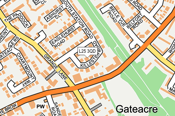 L25 3QD map - OS OpenMap – Local (Ordnance Survey)