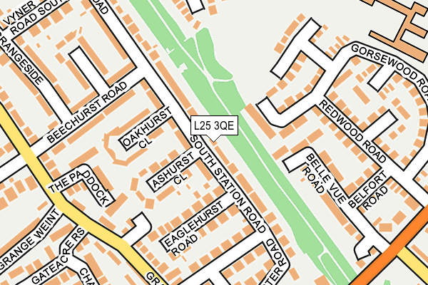 L25 3QE map - OS OpenMap – Local (Ordnance Survey)