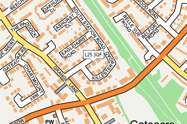 L25 3QF map - OS OpenMap – Local (Ordnance Survey)