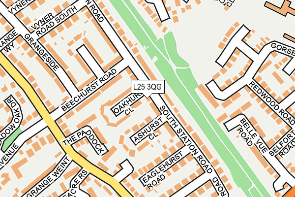 L25 3QG map - OS OpenMap – Local (Ordnance Survey)