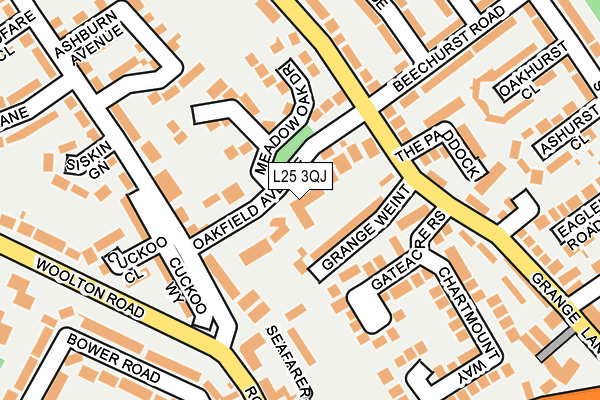 L25 3QJ map - OS OpenMap – Local (Ordnance Survey)