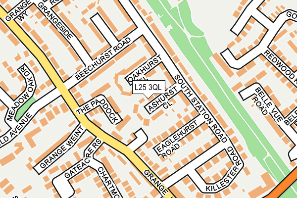 L25 3QL map - OS OpenMap – Local (Ordnance Survey)