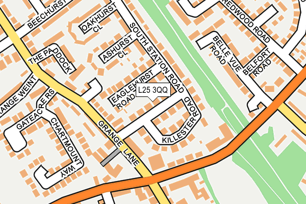 L25 3QQ map - OS OpenMap – Local (Ordnance Survey)