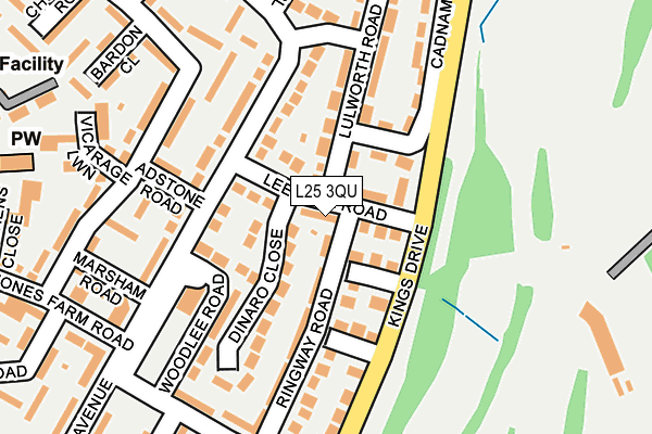 L25 3QU map - OS OpenMap – Local (Ordnance Survey)