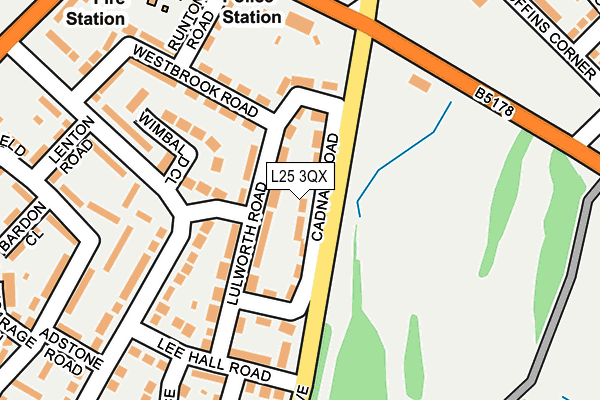L25 3QX map - OS OpenMap – Local (Ordnance Survey)