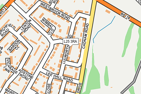 L25 3RA map - OS OpenMap – Local (Ordnance Survey)