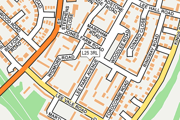 L25 3RL map - OS OpenMap – Local (Ordnance Survey)