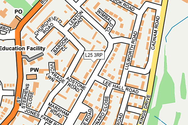 L25 3RP map - OS OpenMap – Local (Ordnance Survey)