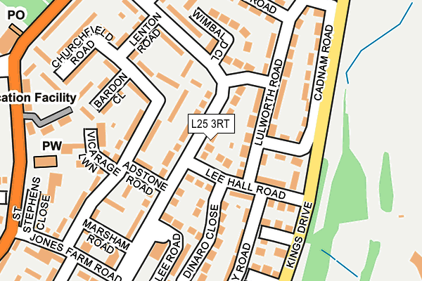 L25 3RT map - OS OpenMap – Local (Ordnance Survey)