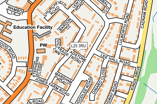 L25 3RU map - OS OpenMap – Local (Ordnance Survey)