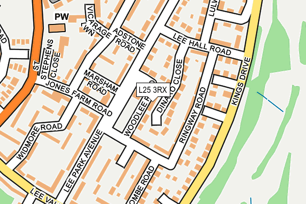 L25 3RX map - OS OpenMap – Local (Ordnance Survey)