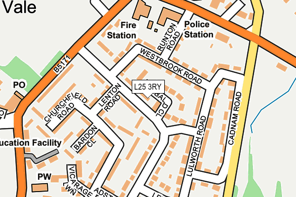 L25 3RY map - OS OpenMap – Local (Ordnance Survey)
