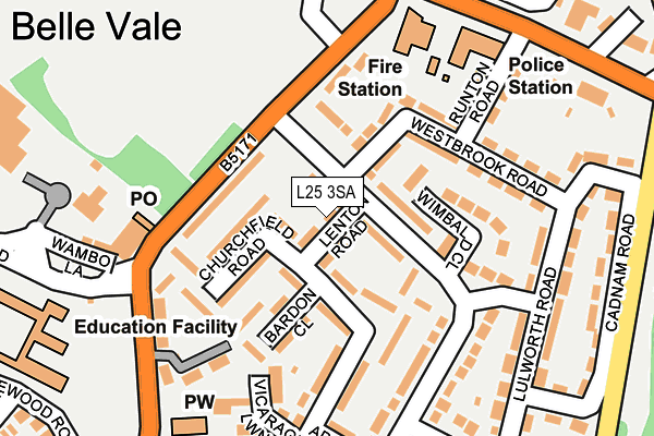 L25 3SA map - OS OpenMap – Local (Ordnance Survey)