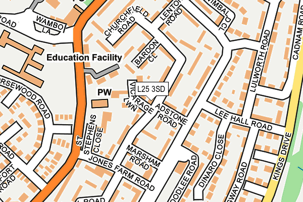 L25 3SD map - OS OpenMap – Local (Ordnance Survey)