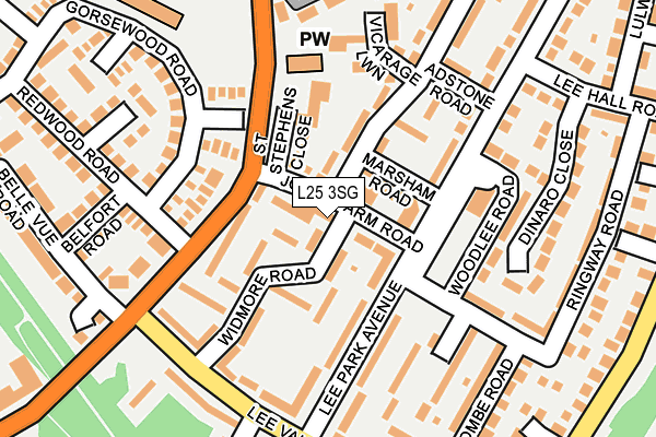 L25 3SG map - OS OpenMap – Local (Ordnance Survey)