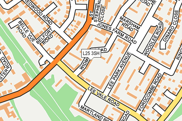 L25 3SH map - OS OpenMap – Local (Ordnance Survey)