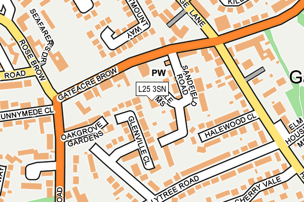 L25 3SN map - OS OpenMap – Local (Ordnance Survey)