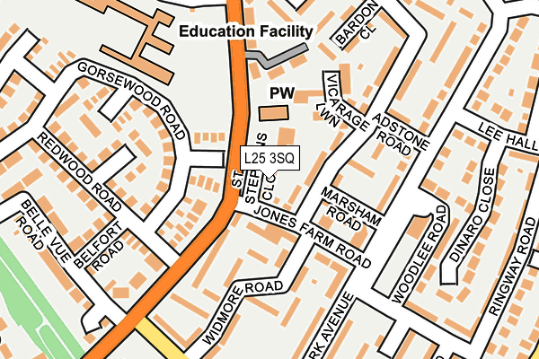 L25 3SQ map - OS OpenMap – Local (Ordnance Survey)