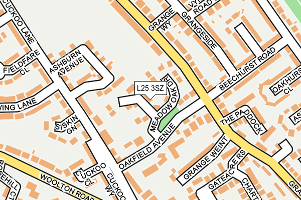 L25 3SZ map - OS OpenMap – Local (Ordnance Survey)
