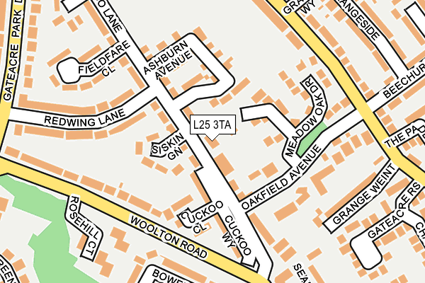L25 3TA map - OS OpenMap – Local (Ordnance Survey)
