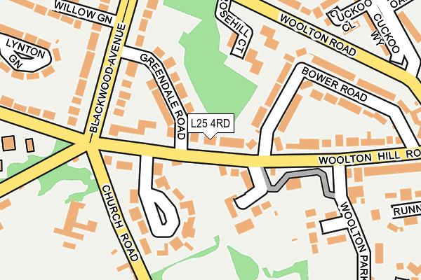 L25 4RD map - OS OpenMap – Local (Ordnance Survey)