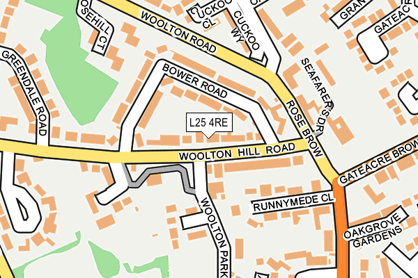 L25 4RE map - OS OpenMap – Local (Ordnance Survey)