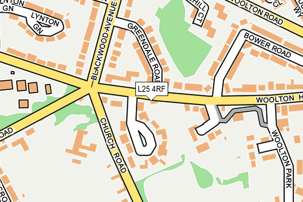 L25 4RF map - OS OpenMap – Local (Ordnance Survey)