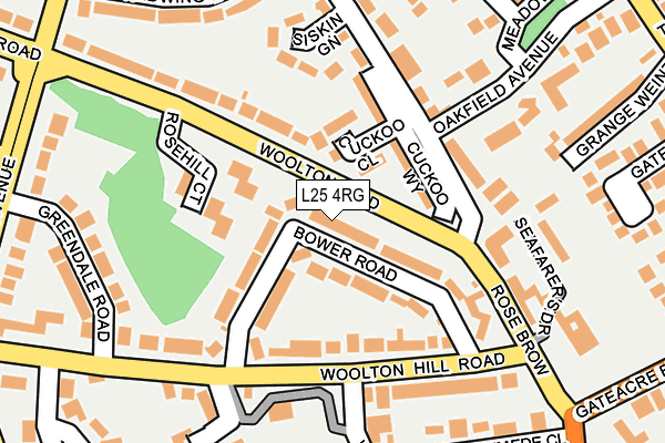 L25 4RG map - OS OpenMap – Local (Ordnance Survey)