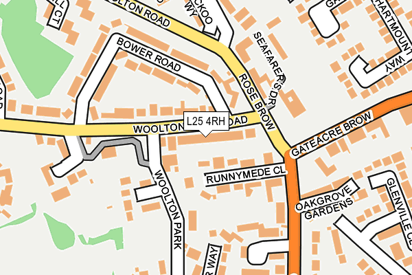 L25 4RH map - OS OpenMap – Local (Ordnance Survey)