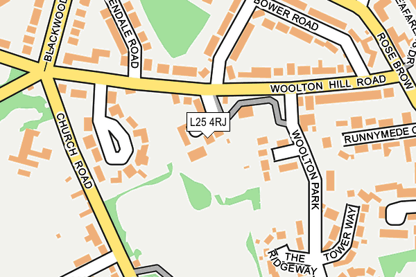 L25 4RJ map - OS OpenMap – Local (Ordnance Survey)