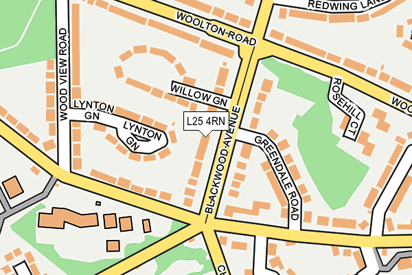 L25 4RN map - OS OpenMap – Local (Ordnance Survey)