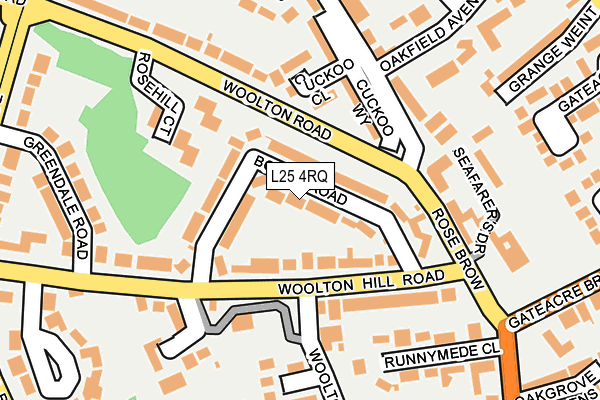 L25 4RQ map - OS OpenMap – Local (Ordnance Survey)