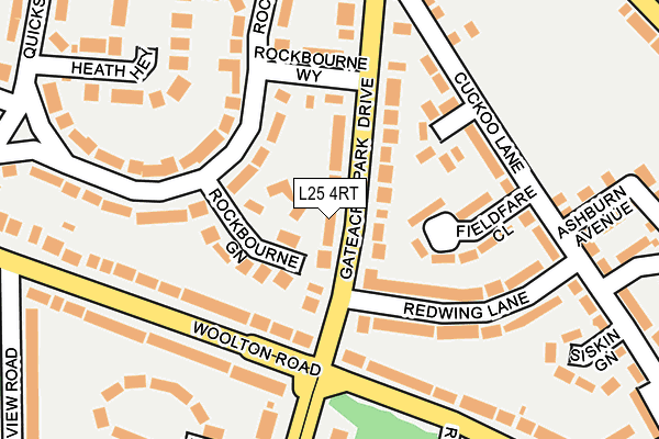 L25 4RT map - OS OpenMap – Local (Ordnance Survey)