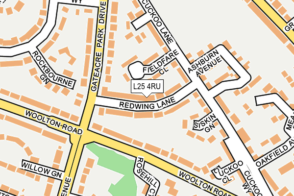 L25 4RU map - OS OpenMap – Local (Ordnance Survey)