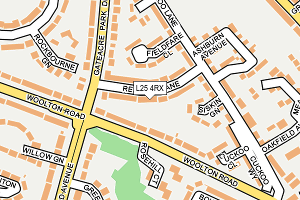 L25 4RX map - OS OpenMap – Local (Ordnance Survey)