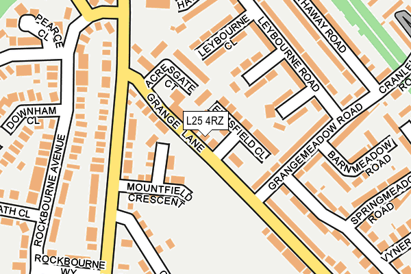 L25 4RZ map - OS OpenMap – Local (Ordnance Survey)