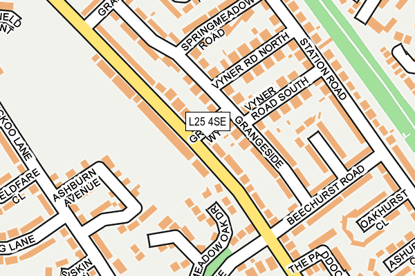 L25 4SE map - OS OpenMap – Local (Ordnance Survey)