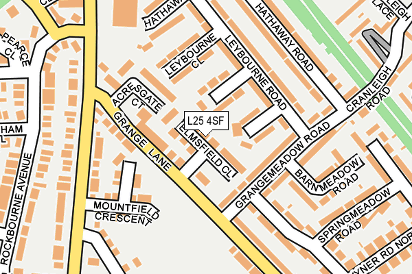 L25 4SF map - OS OpenMap – Local (Ordnance Survey)