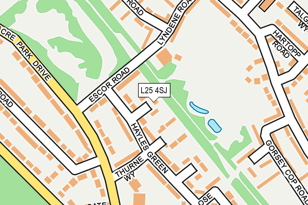 L25 4SJ map - OS OpenMap – Local (Ordnance Survey)