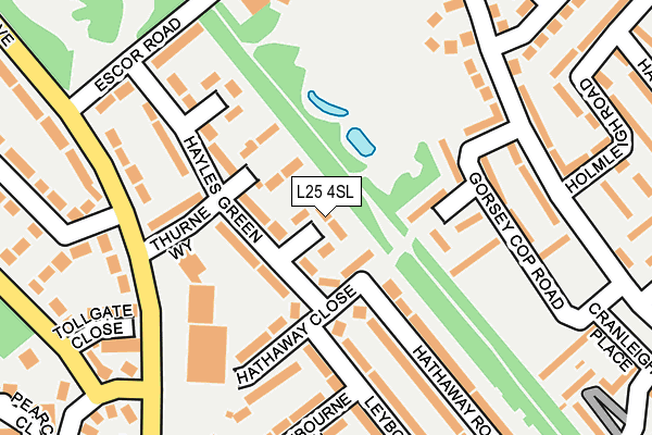 L25 4SL map - OS OpenMap – Local (Ordnance Survey)