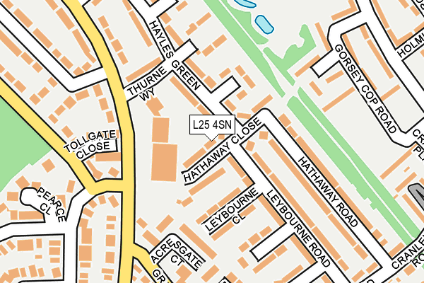 L25 4SN map - OS OpenMap – Local (Ordnance Survey)